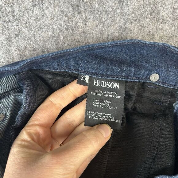 Hudson Jeans Mens 33 Blake Slim Straight Dark Wash Denim Zip Fly Stretch - Picture 6 of 11